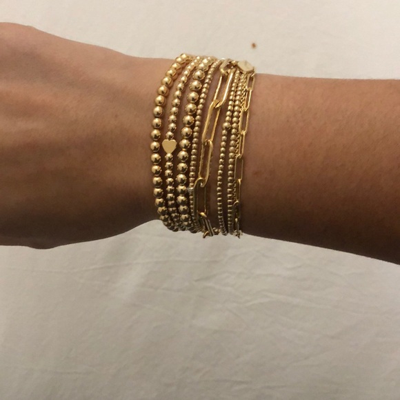 Accessories | 14k Gold Plated 4 M Bracelets | Poshmark